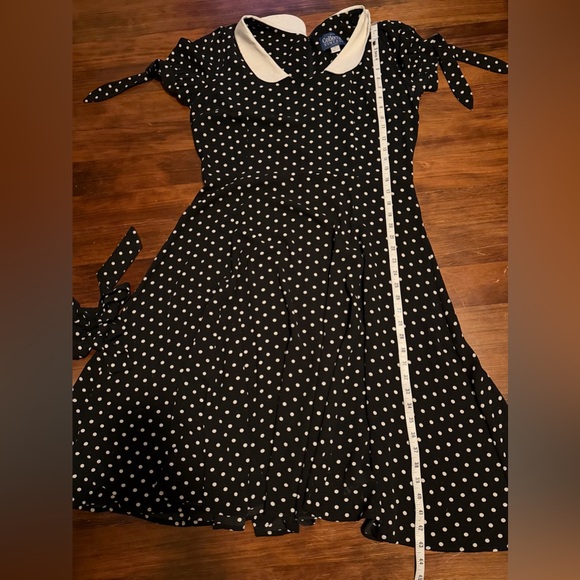 Collectif Black and White Polka Dot Midi Dress from Unique Vintage, XL - Picture 8 of 8